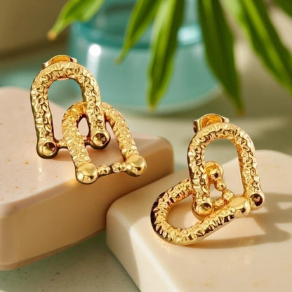 ONDRA EARRINGS | Irregular Steel Hoops 