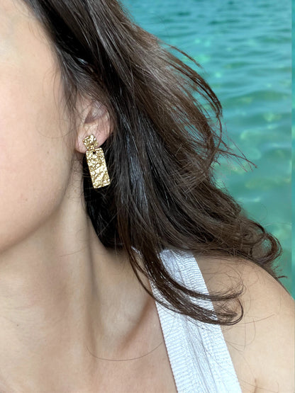 LUMA EARRINGS | Steel and Crystal Pendants 