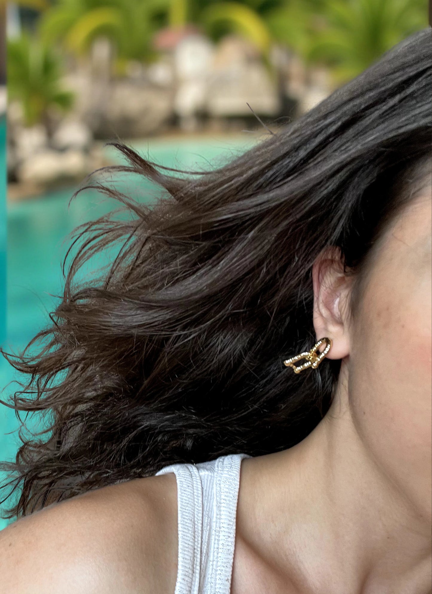 ONDRA EARRINGS | Irregular Steel Hoops 